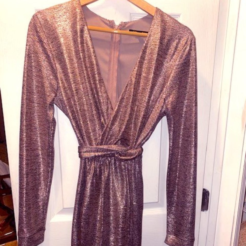 ROSE GOLD KIMONO-Style Cocktail Dress